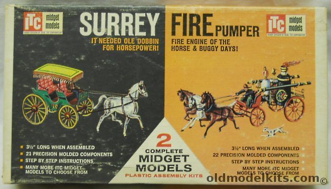 ITC Surrey Wagon and Horse and Fire Pumper With Horses, 37507-50 plastic model kit